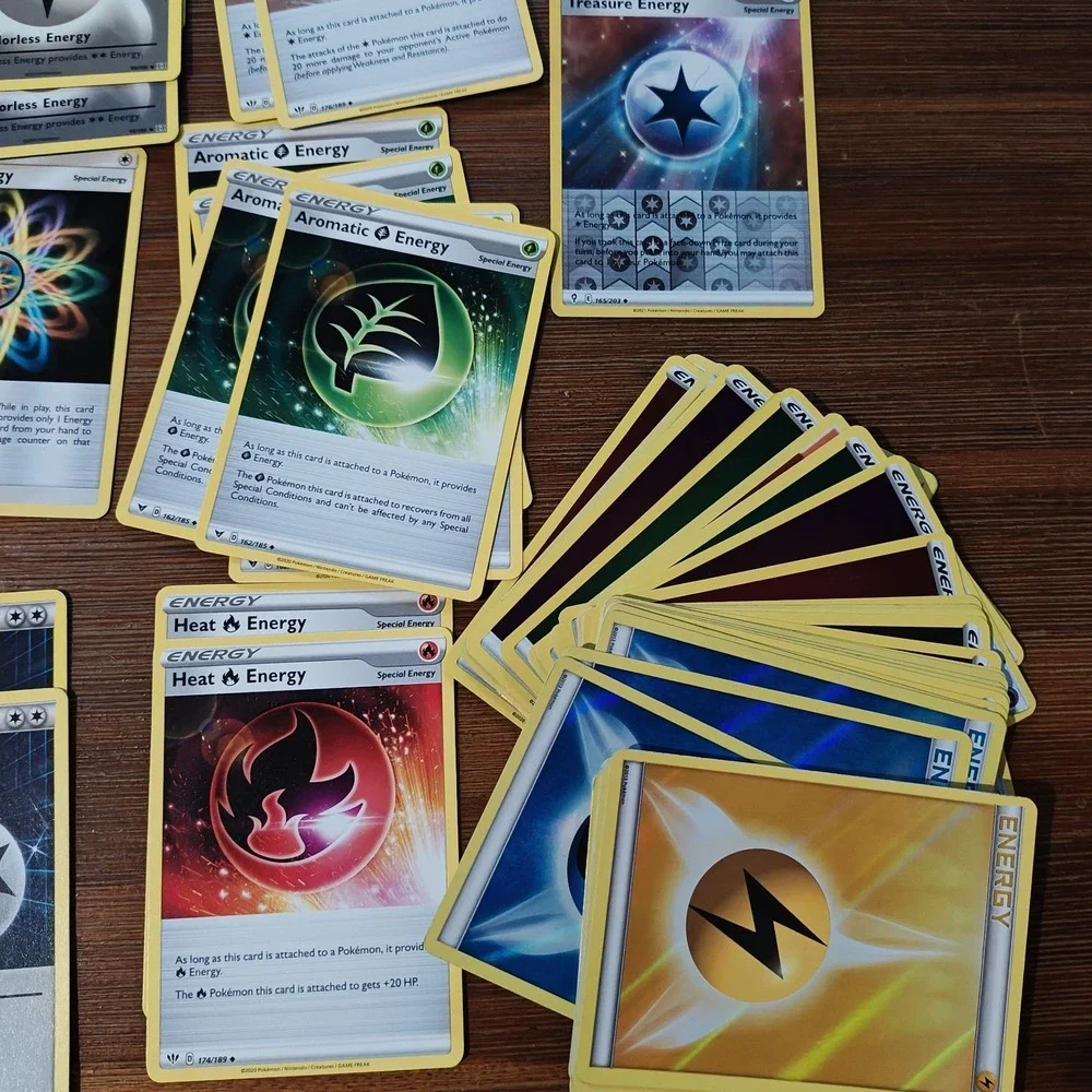 Lot of 57 Pokemon Special Energy Cards and 35 Holo Foil Energy Card Heat Strong